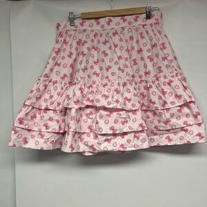 Hot Topic Pink Strawberry A-Line Skirt